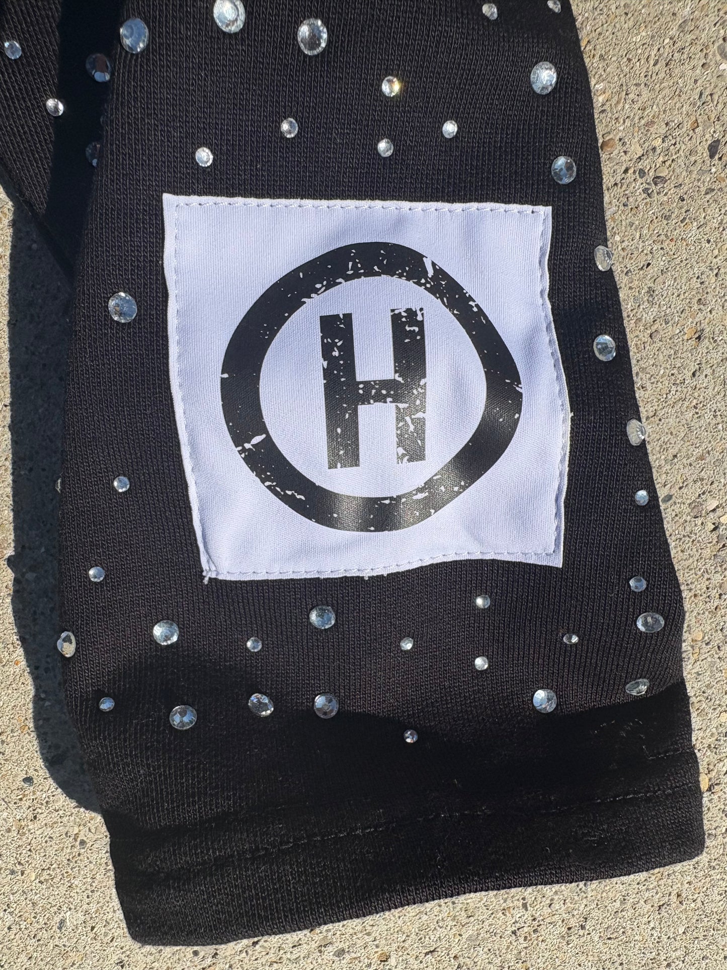 All Over Reverse Black Rhinestone Hoodie
